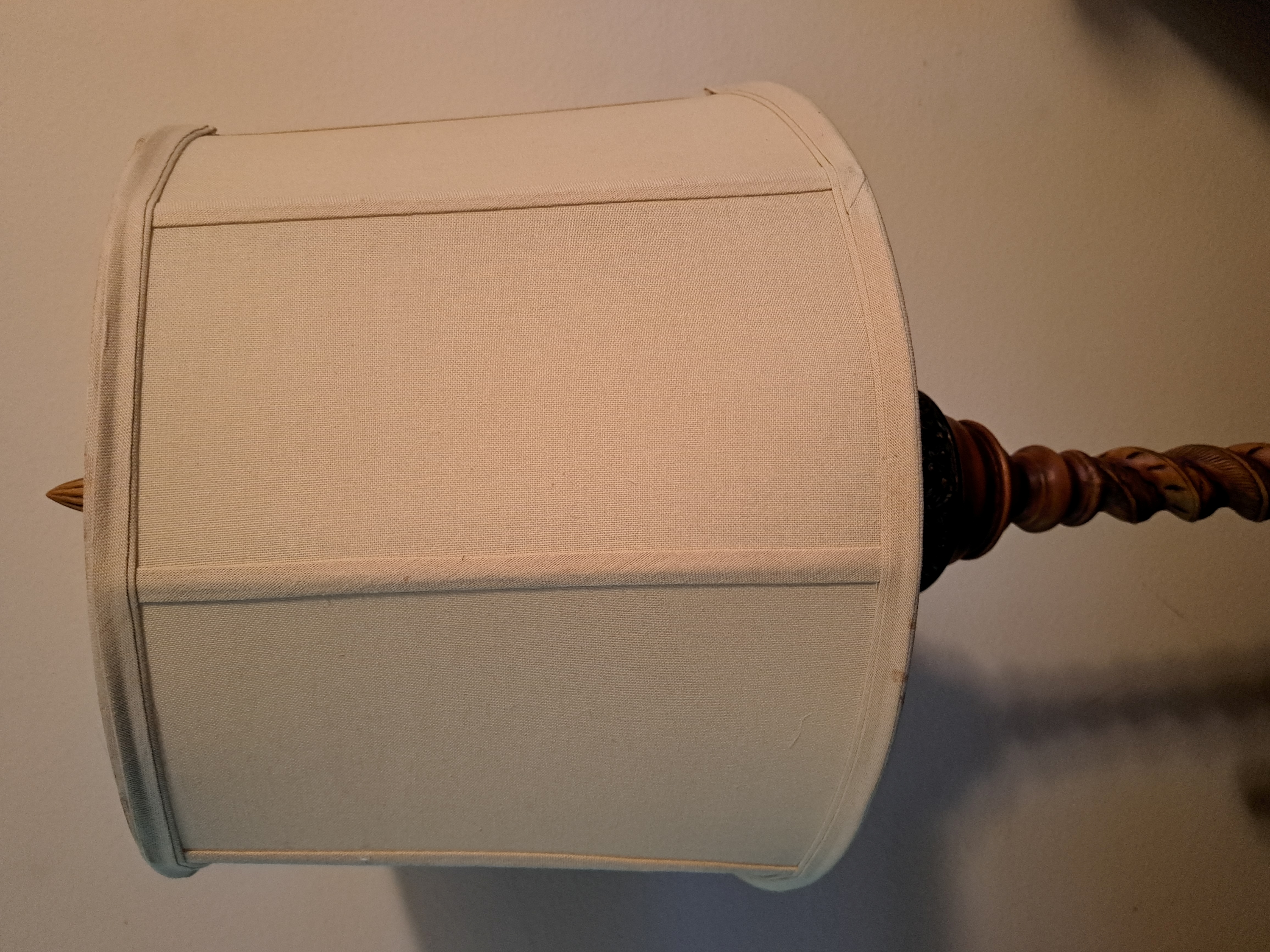 LampShade fabric on fabric cream Drum not lite13x16x10.5
