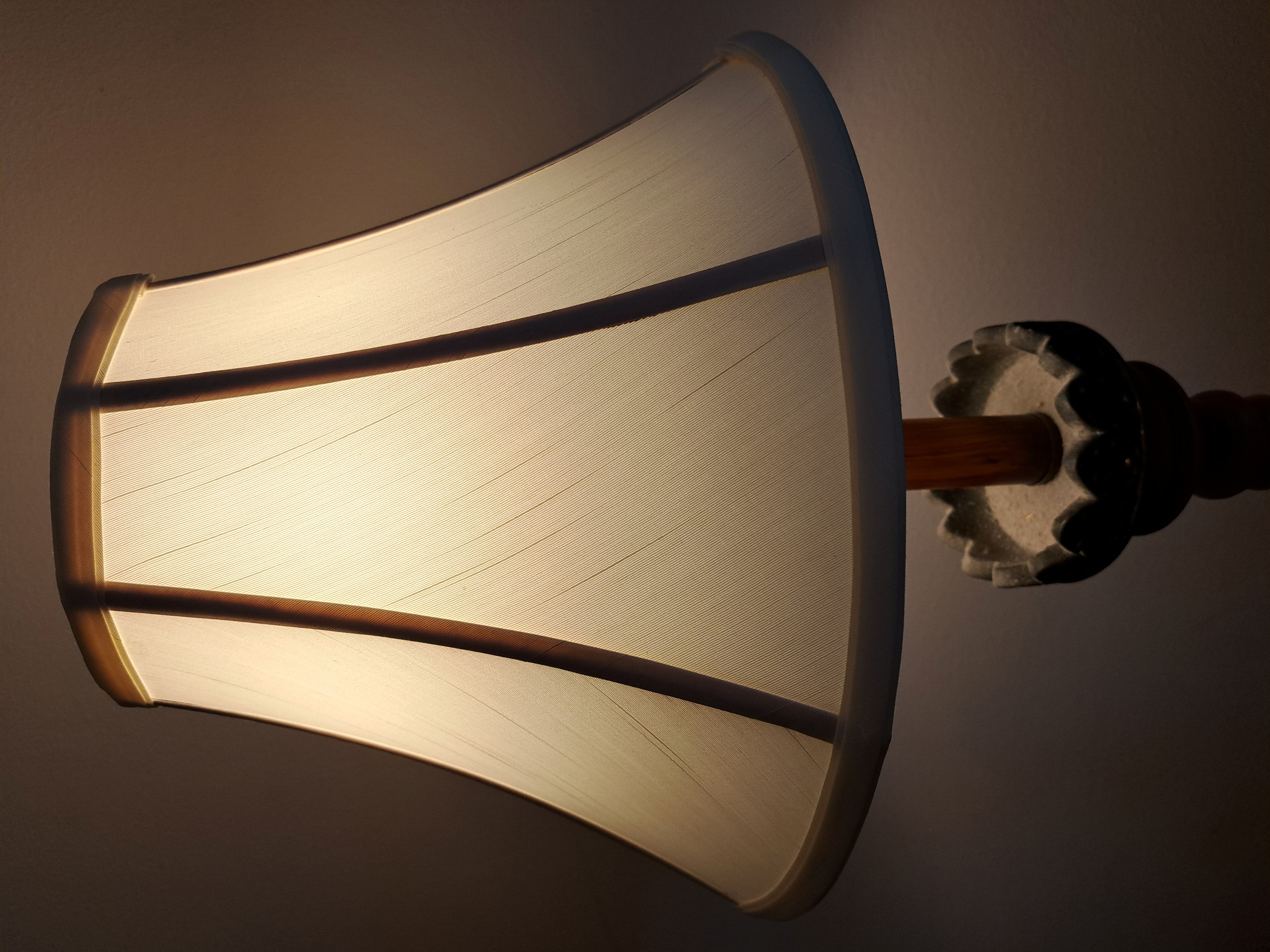 Lampshade HS lite manufactured bell cream on beige measuring 6x12.75x9.5