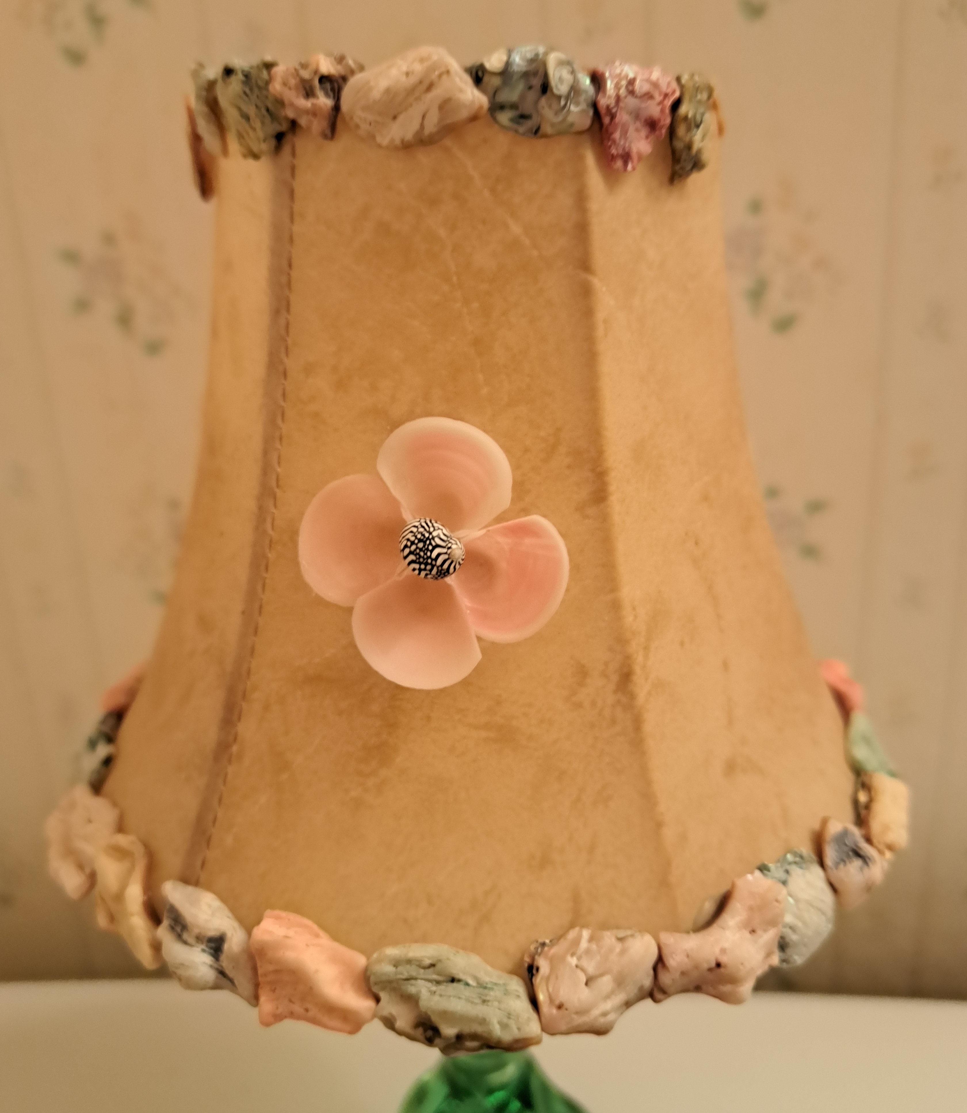 Lampshade clipon beige fabric 3x5x4.5