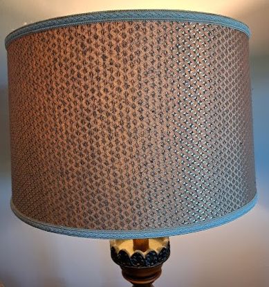 Lampshade gold textured cloth on heavy duty styrene 10x17x10