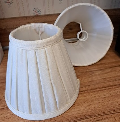 Lampshade with candelabra attachment pleated white 3.75x6.75x5.5