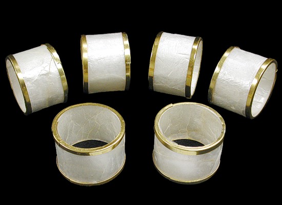 Capiz Napkin Ring Gold