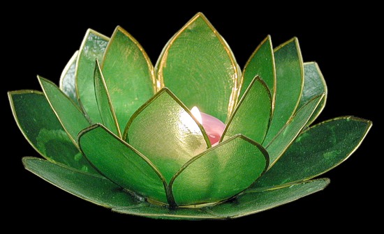 Green Lotus Candle Holder