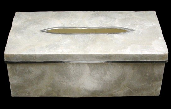 Capiz Silver Tissue Box K1-90